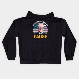 Four more years pause retro Kids Hoodie